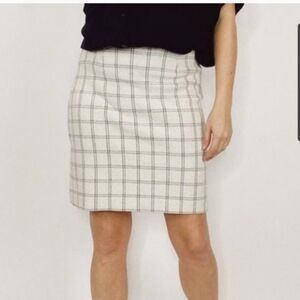 J JILL Women's Plaid Skirt High Waist Pull On. medium petite
